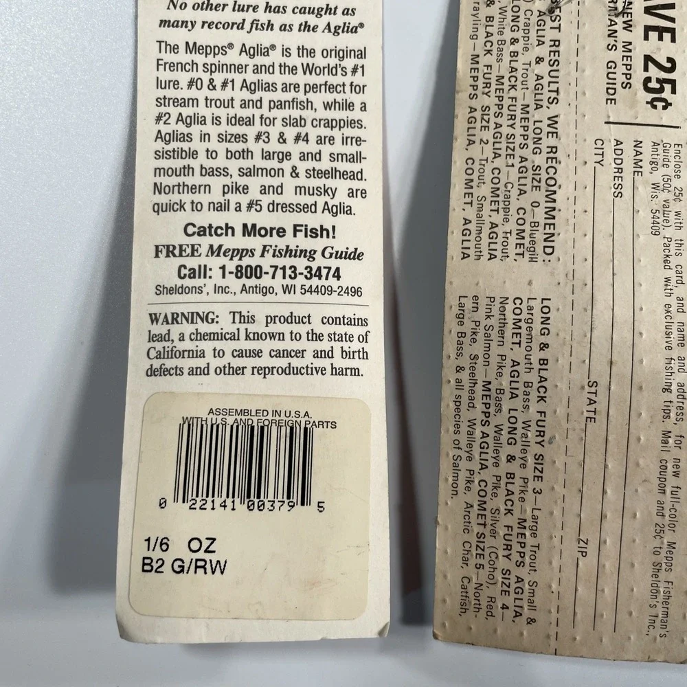 USA MADE Lot of 3 NEW Mepps Vintage 1/4 OZ W-105Wob-L-Rite Spoon Lure NIP